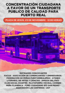 concentración a favor de un transporte público de calidad